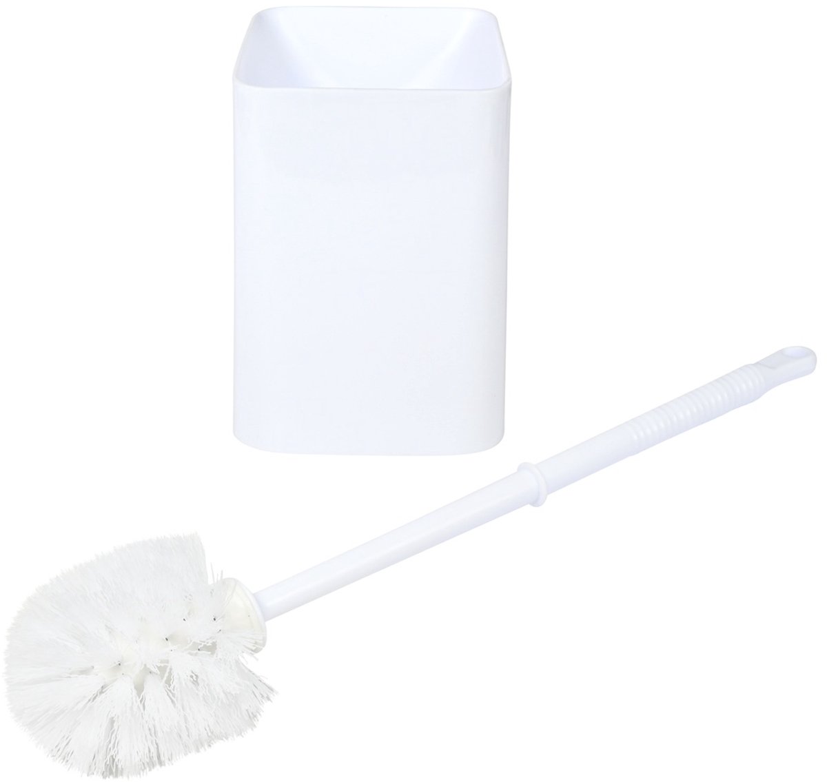 WC-borstel met houder - Wit - Vierkant - 41 cm