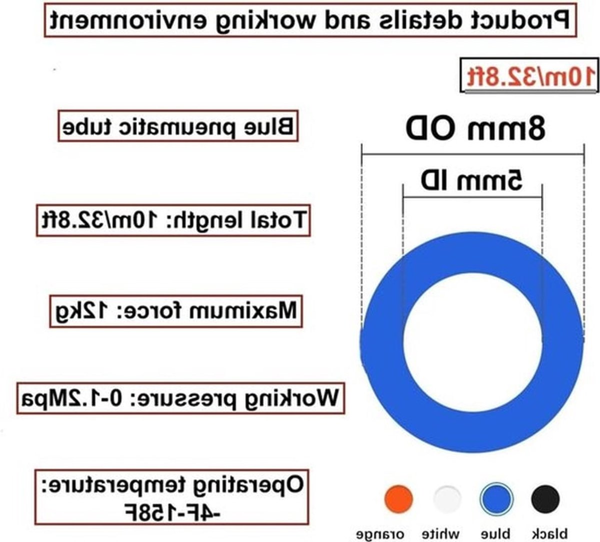 10m Lucht PU Pneumatische Slang, 5/16 Inch Polyurethaan Slang met 14 Pneumatische Connectoren, Slangsnijder en Plakband - Ideaal voor Compressor en Tuinwerk