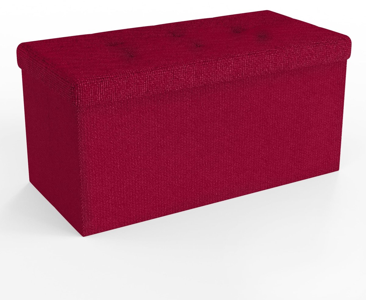 Solidchoice - Vouwbare Opbergbox en Poef in Kersenrood