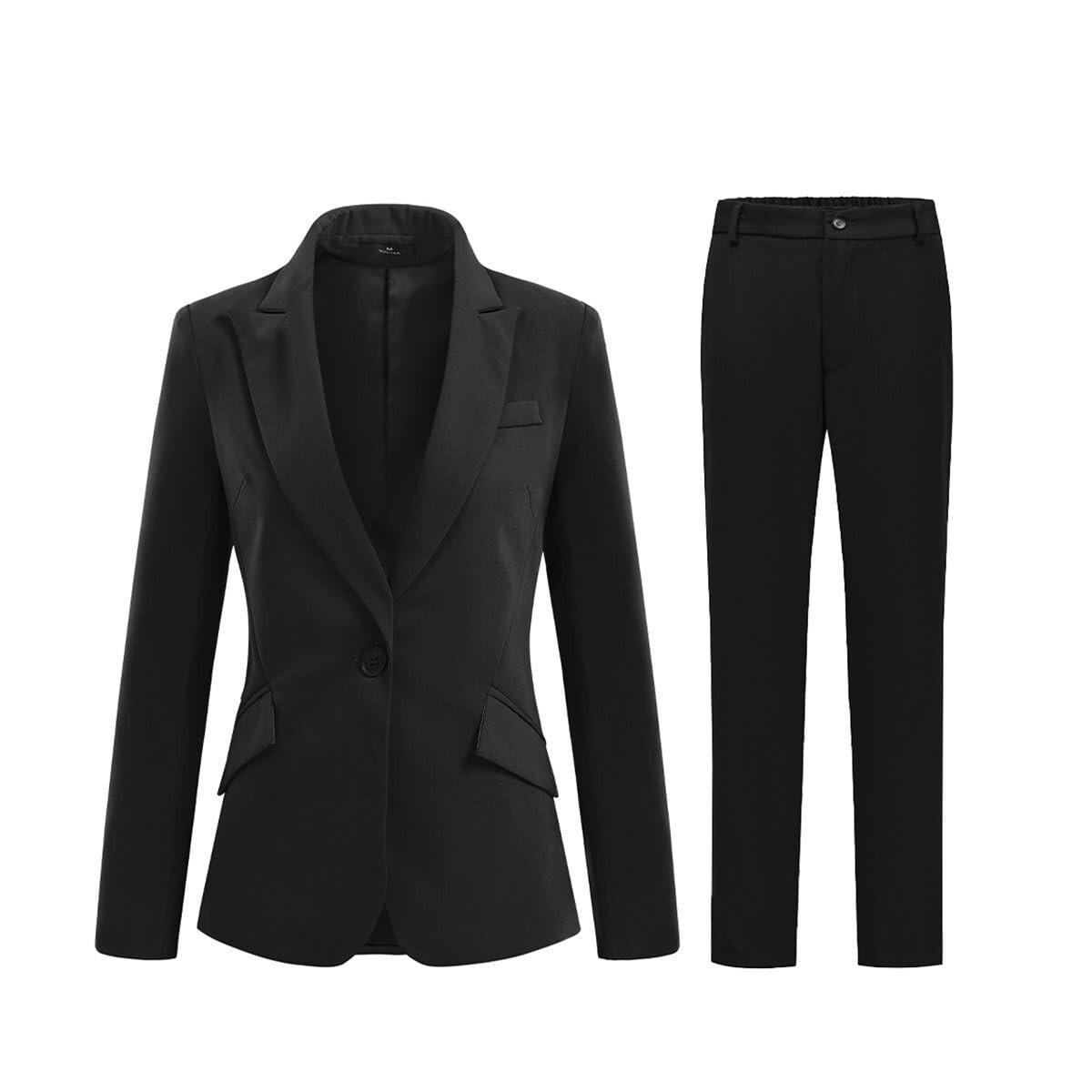 Solidchoice - Dames 2-delig Pak met Blazer en Broek, Zwart, XS