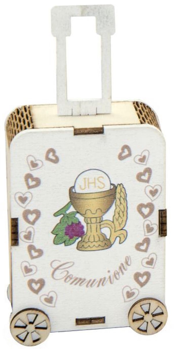 Solidchoice - Set van 6 Houten Koffers voor Eerste Communie