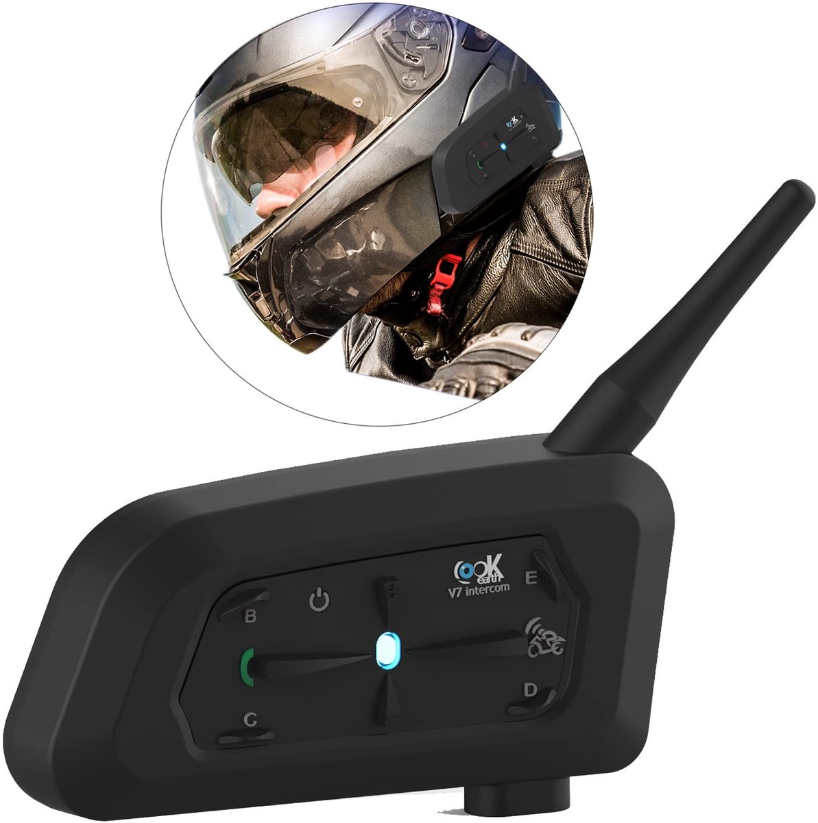 Solidchoice - Bluetooth Motorhelm Communicatiesysteem voor 1 tot 7 Rijders