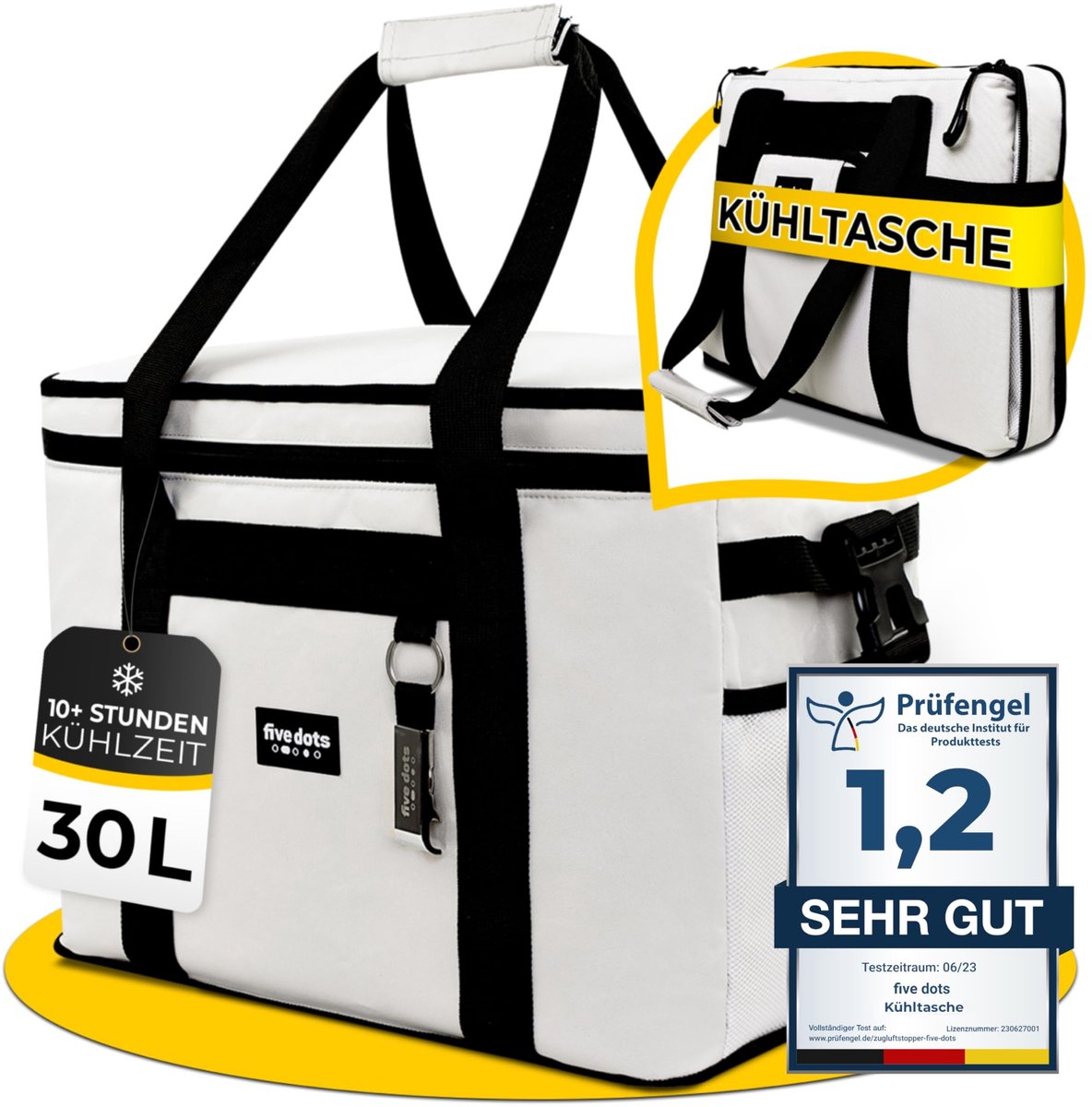 Solidchoice - Vouwbare Koeltas 30L voor Winkelen en Picknicken, Grijs
