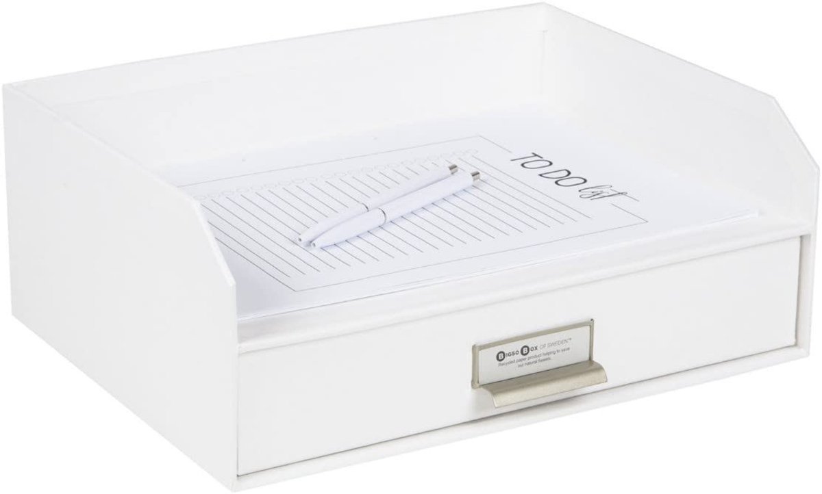 Solidchoice - Briefenbak met Ingebouwde Lade, Wit