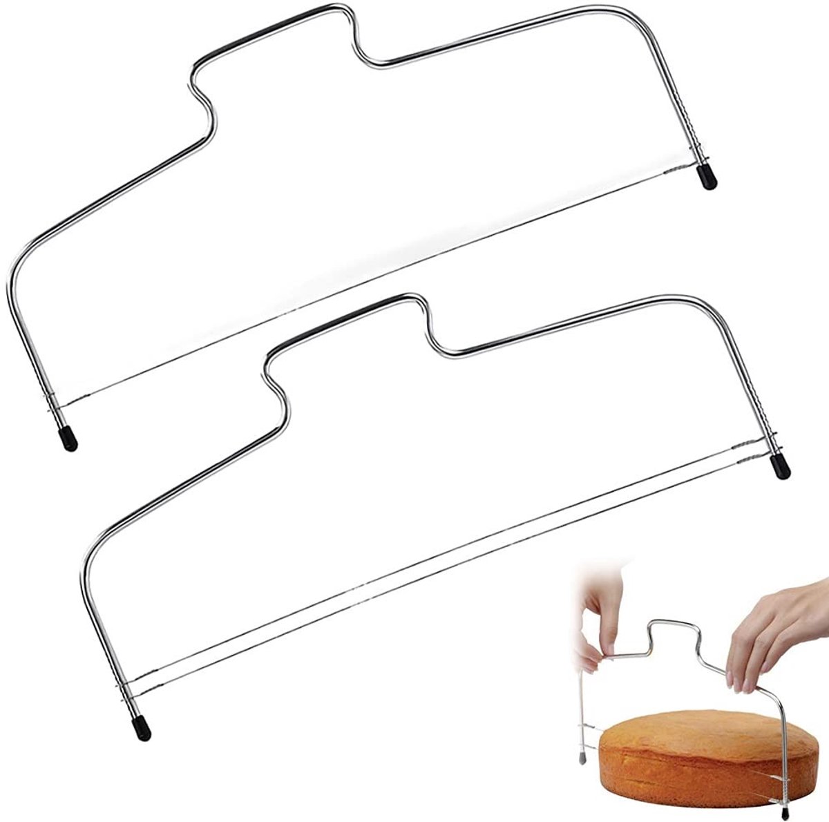 Solidchoice - Cake Snijder van RVS met Hoogte Verstelbare Snijlijn 32 cm