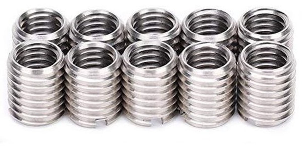 Compatibel Voor [Hoofdkeyword] - Schroefdraadinzetstukken - Buitendraad Reduceermoeren - RVS Reparatiemoer Geschikt voor [Kleur of Formaat] - Reparatiegereedschap met 10 stuks Buitendraadreductie binnen M8 x 1,25 buiten M10 x 1,5 lengte 12 mm