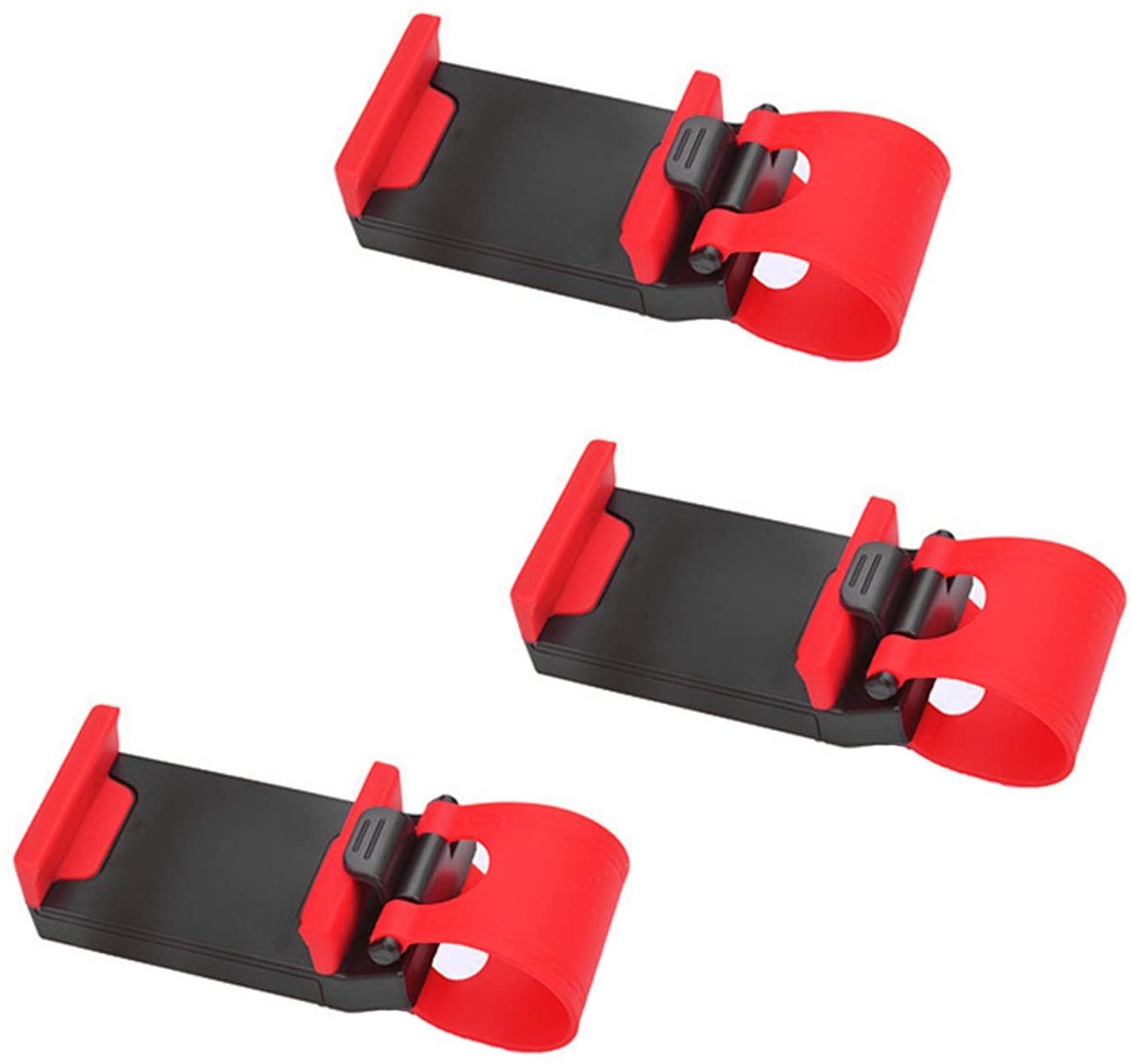 Solidchoice - Set van 3 Verstelbare Smartphone Auto Houders voor Stuur