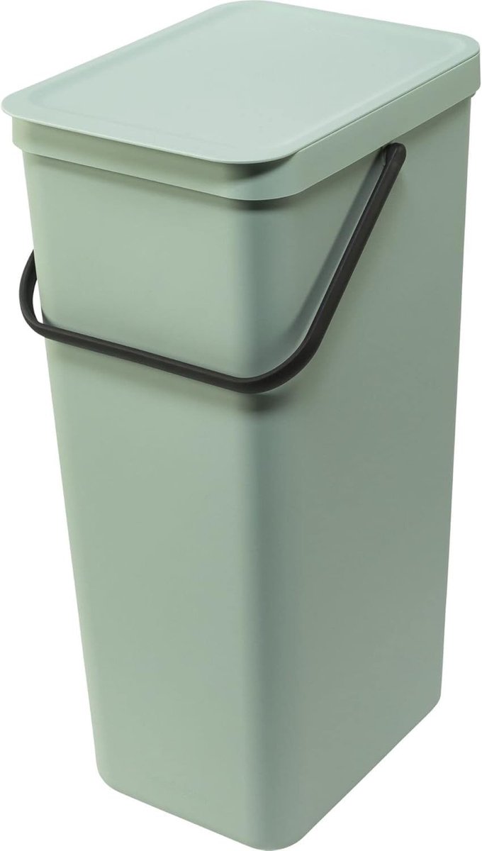 Solidchoice - Afvalemmer met Deksel 40L in Jade Groene Kleur