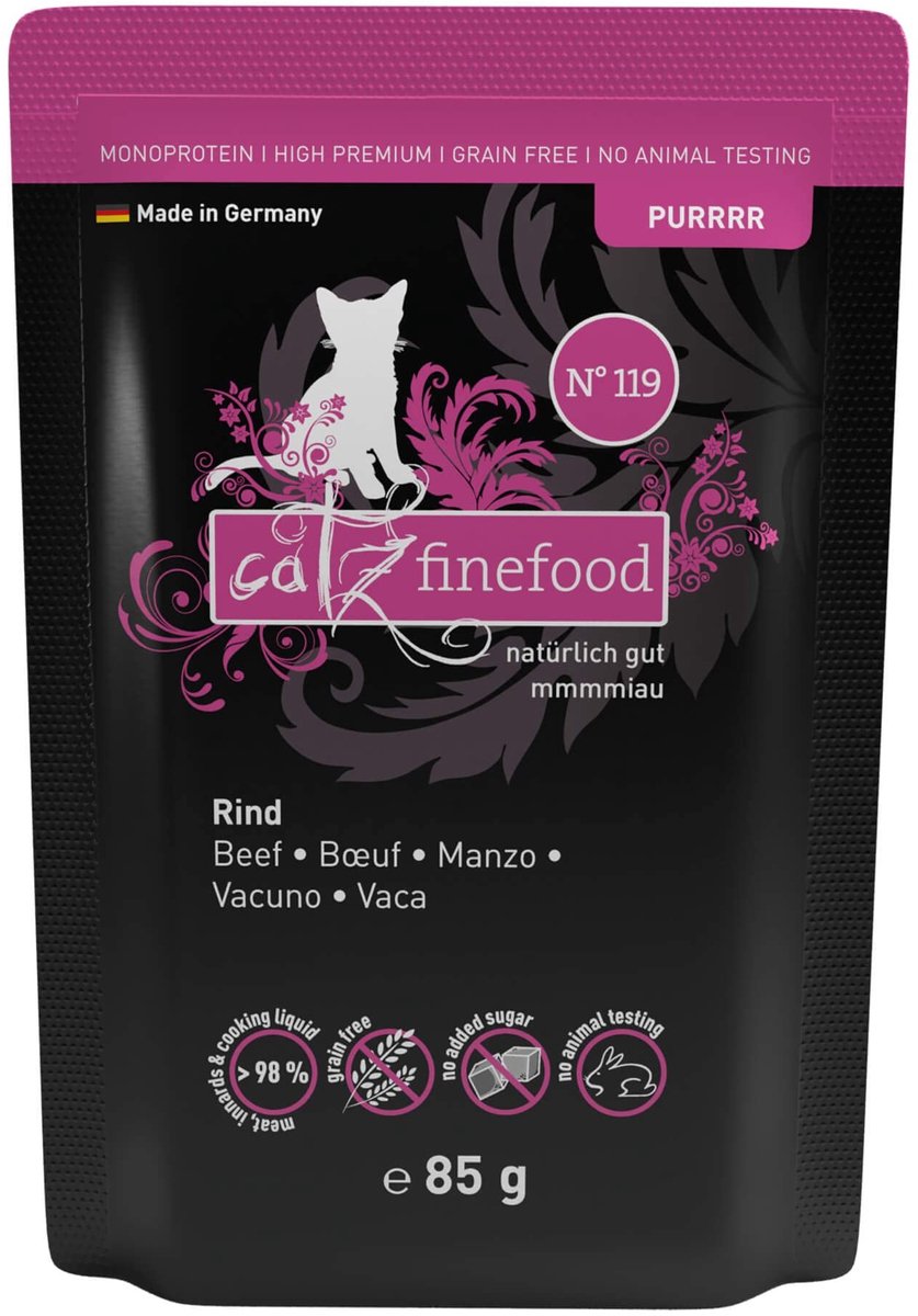 Solidchoice - Catz Finefood Purrrr Monoproteïne Natvoer, 16 x 85 g Zak
