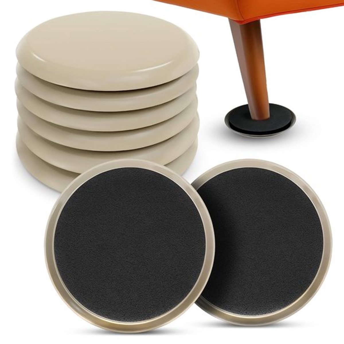 Daity Set van 8 stuck - meubelglijders - gereedschap voor het verplaatsen van meubels - tapijtglijders - meubelglijders - meubelverplaatsingspads - zware meubelglijders - glijpads voor tafels, stoelen en krukken