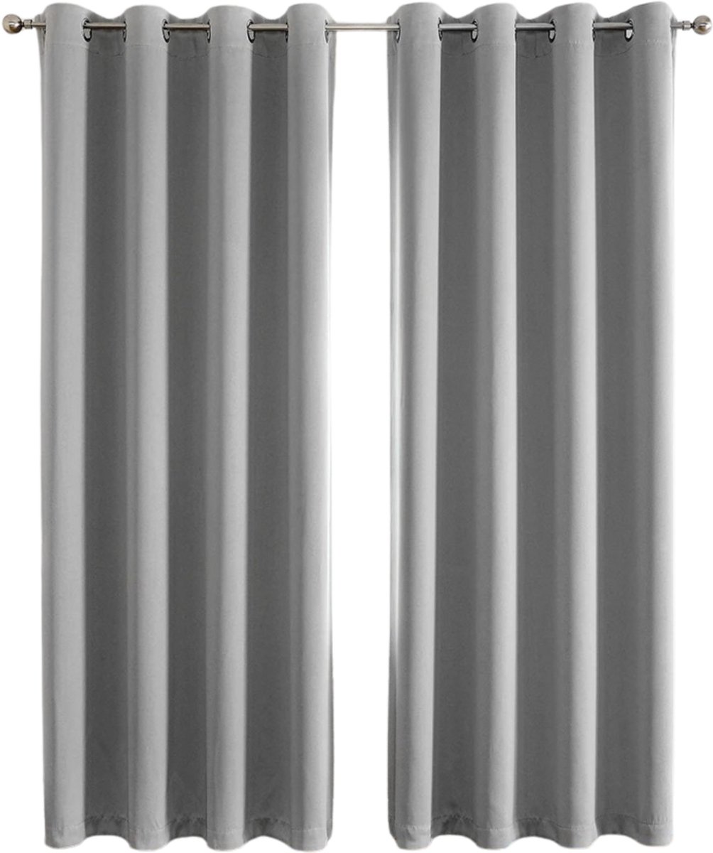 NextNovaDeals Verduisterende Gordijnen - Met Ringen - 225 X 140 Cm - 2 Stuks - Lichtgrijs - Voor Slaapkamer En Woonkamer