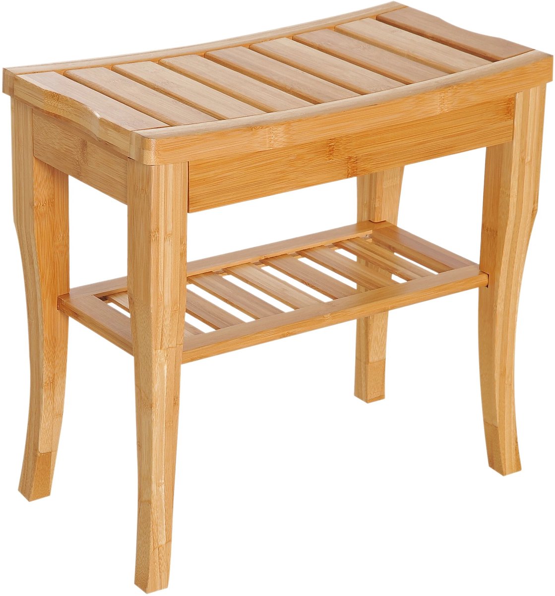 G&G krukje - Krukken - Douchekruk - Badkamermeubel - Handdoekenrek - Bamboe - Wellness - 47.5x26x44.5cm - Waterbestendig - Naturel