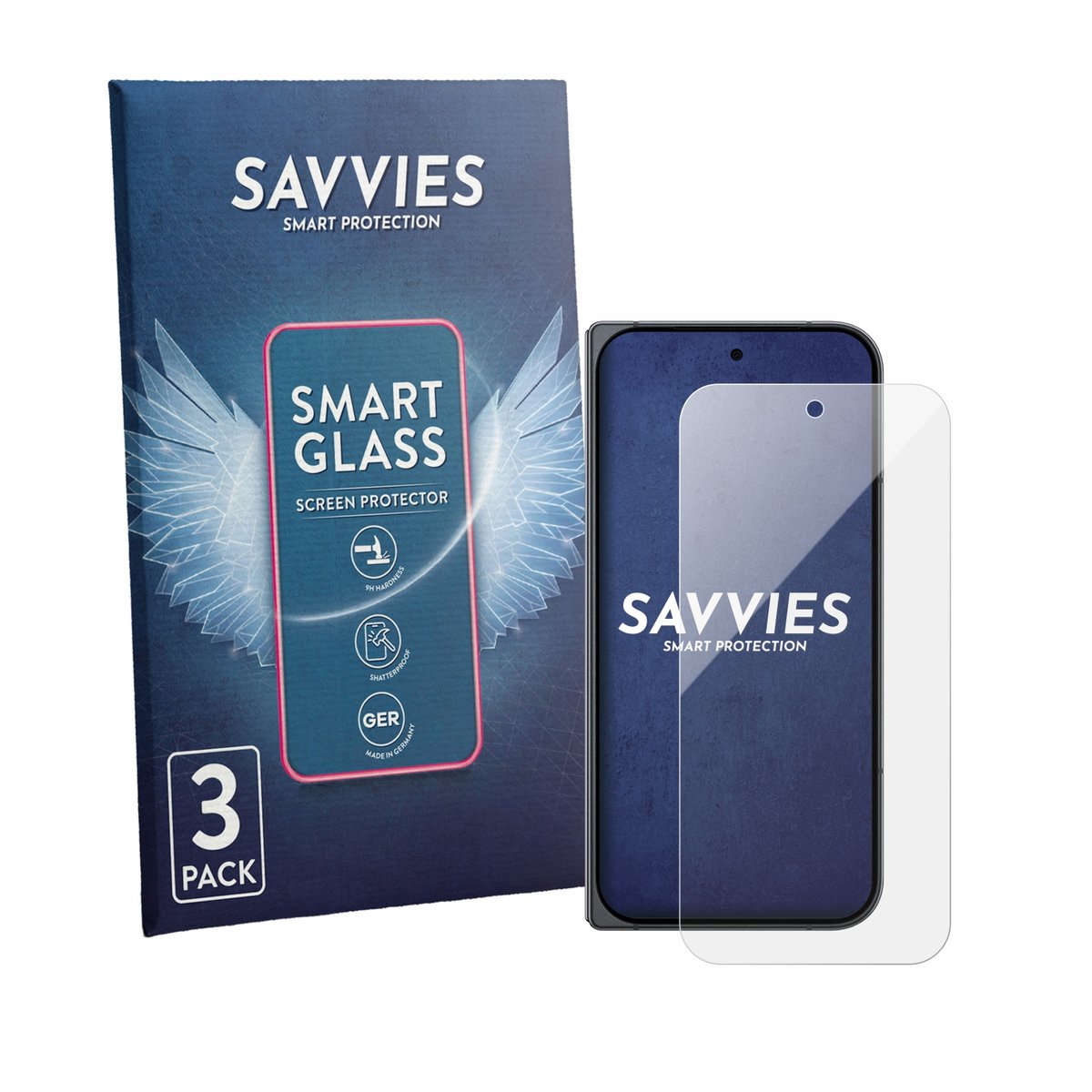 3 Stuks Savvies Screenprotector - geschikt voor Google Pixel 11 Pro Fold - beschermfolie glas transparant