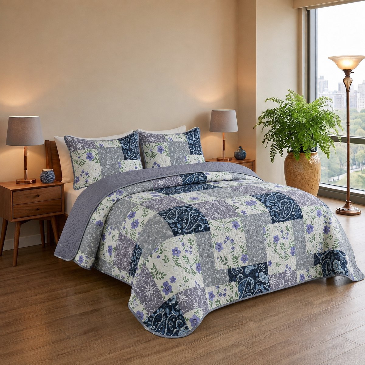 TRANKIELO® - Sprei 240 x 260 cm – Lichtgewicht spreiovertrek met Kussenslopen – Elegant Paisley Ontwerp