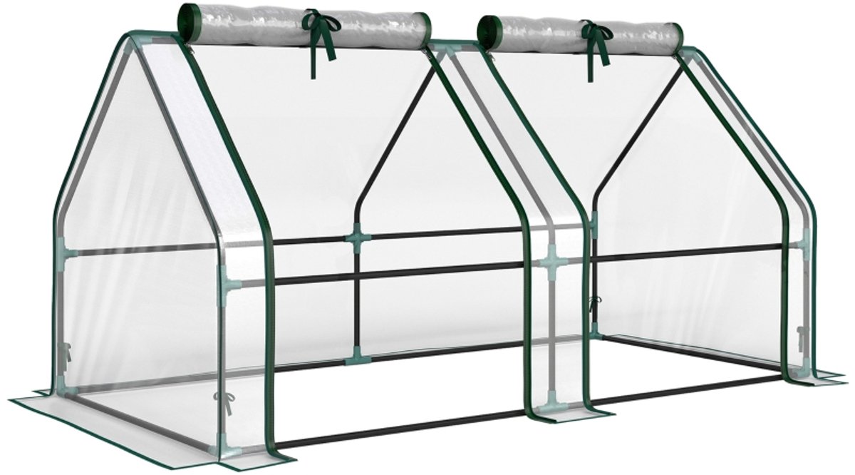 Foliekas - 2 Ramen Met Rits - Compact Ontwerp - Staal - 180 x 90 x 90 cm - Transparent