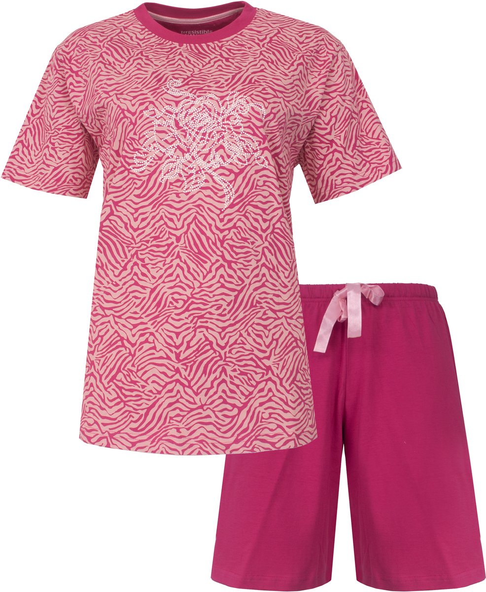 Irresistible Dames Shortama - Korte Mouwen - Fuchsia - Maat M