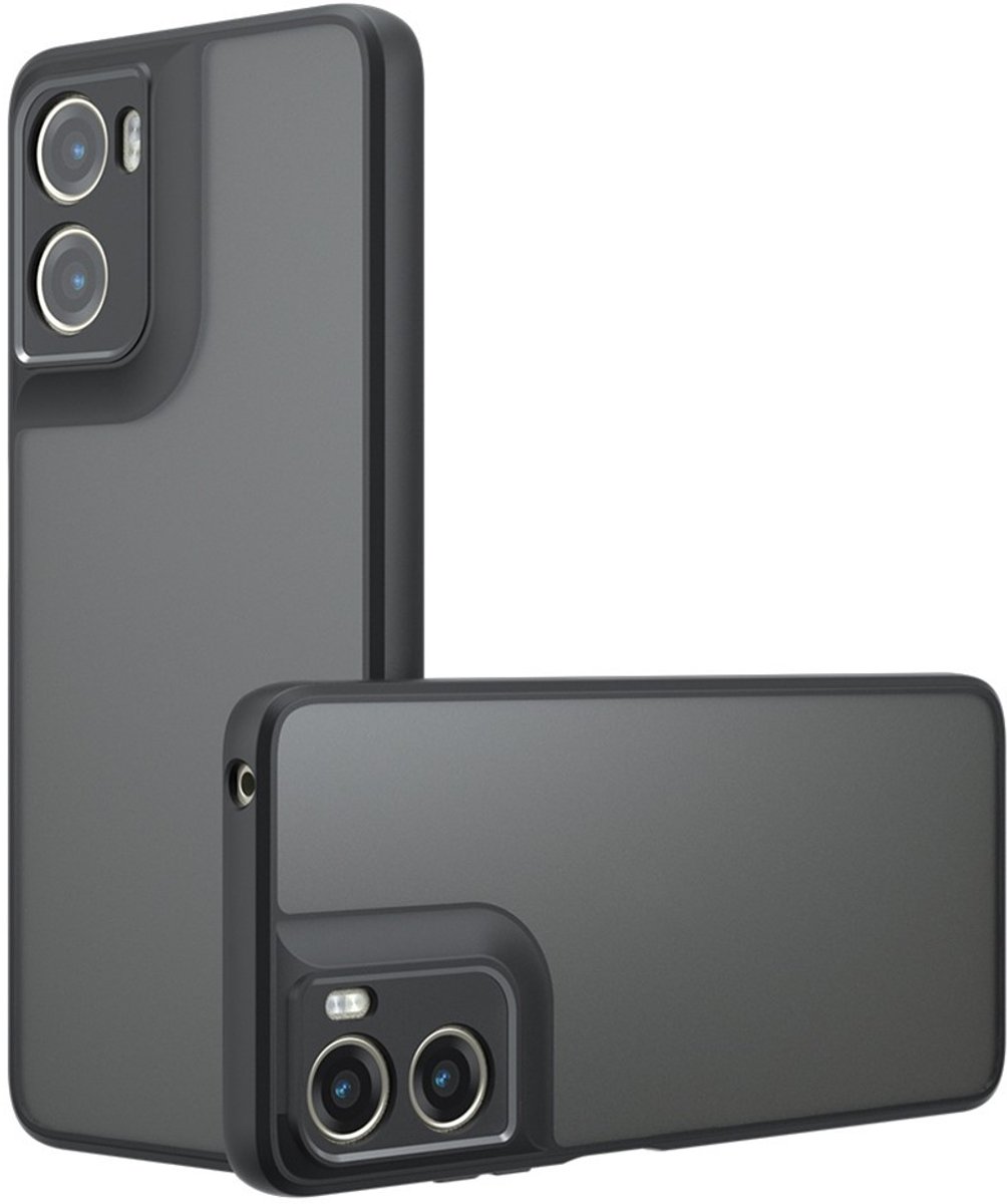 Coverup Hoesje - Geschikt voor Motorola Moto G06 / G06 Power Hoesje - Coverup Mat Transparante Back Cover met Camera Cover - Zwart