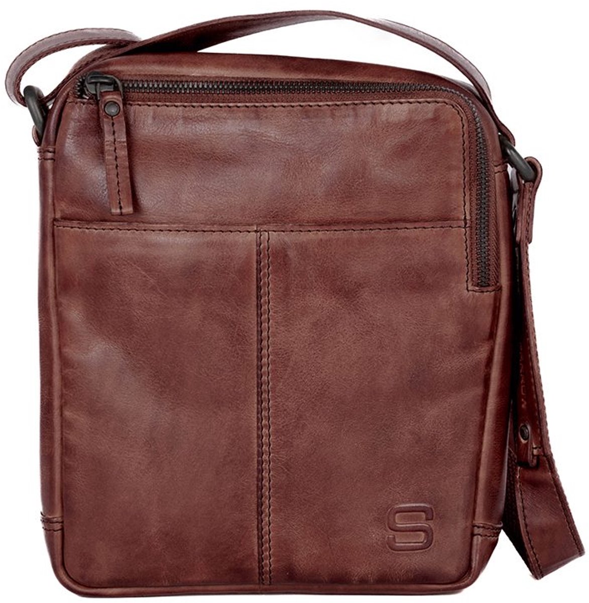Leren Crossbodytas - Moses - Donkerbruin