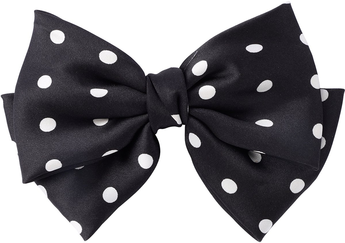 Emilie collection - Haarspeld - strik - satijn - polkadots - zwart