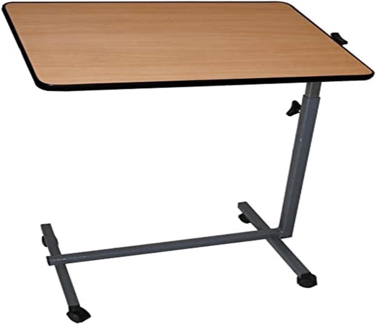 KIRA® Bedtafel - Compacte Bedtafel voor Thuiswerken - Verrijdbare Bijzettafel voor Bank & Bed - Bruin - 65cm x 7cm x 67cm