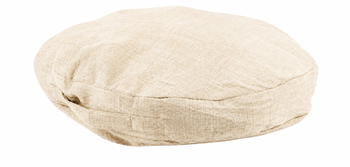 BOECK Hondenkussen Beige – Rond 50 x 50 x 20 cm – Afneembare Hoes – Inclusief Hondenshampoo