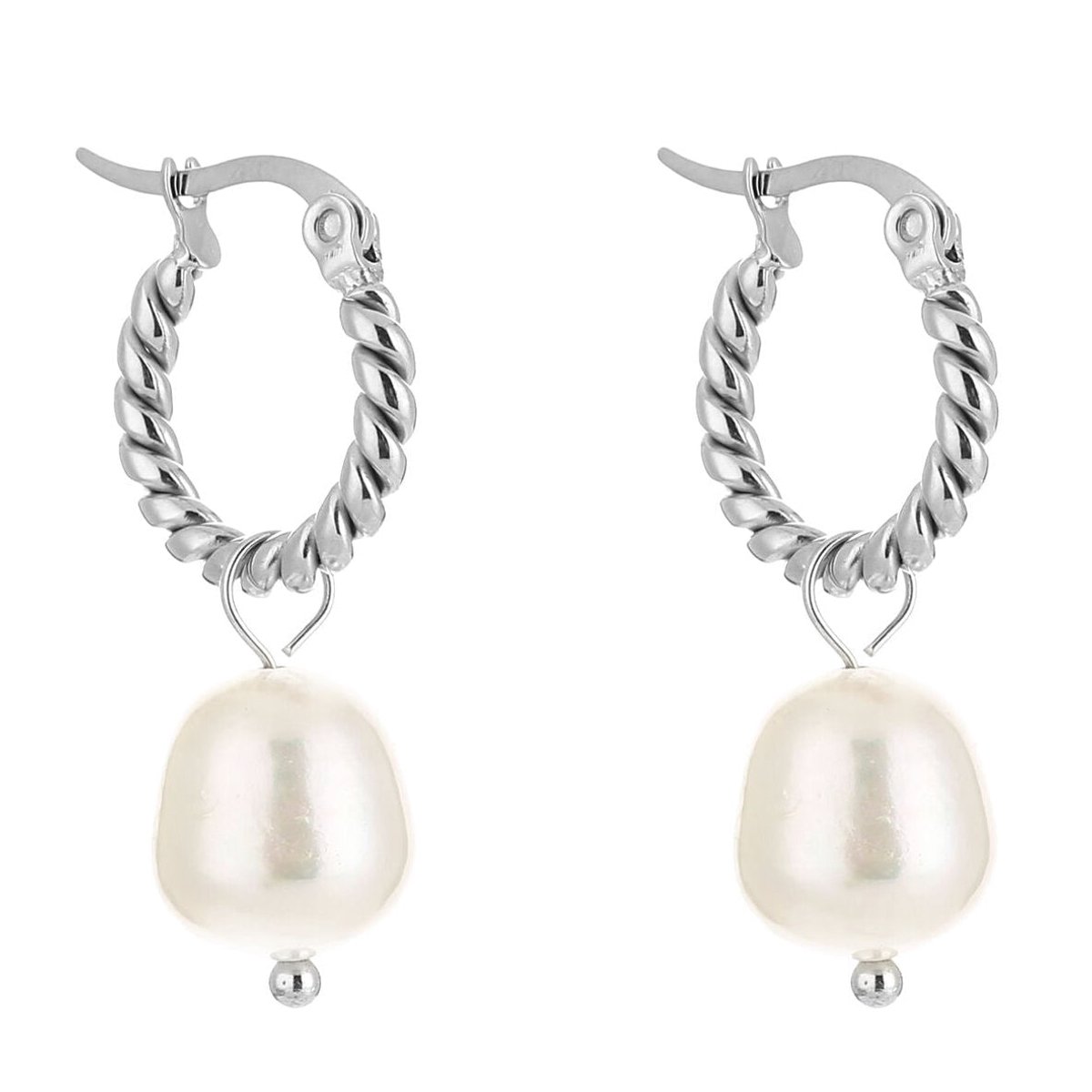 Michelle Bijou Oorbellen Parel zilver