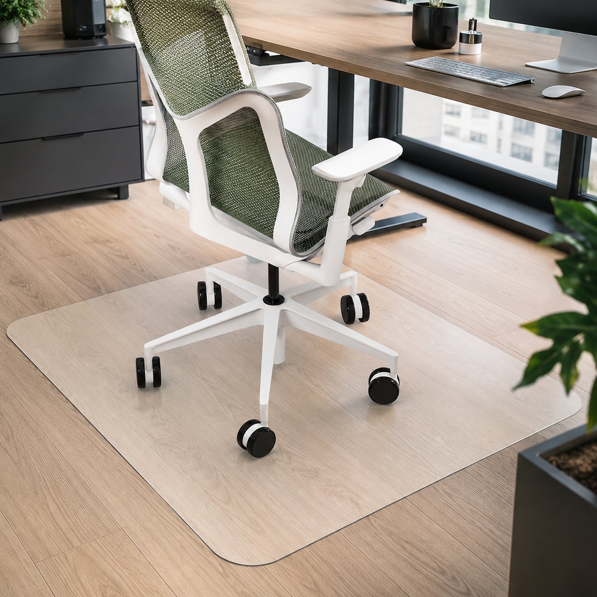 FSW-Products Vloerbeschermer Bureaustoel 120 x 90 cm – Transparante Stoelmat – Beschermmat voor Harde Vloeren