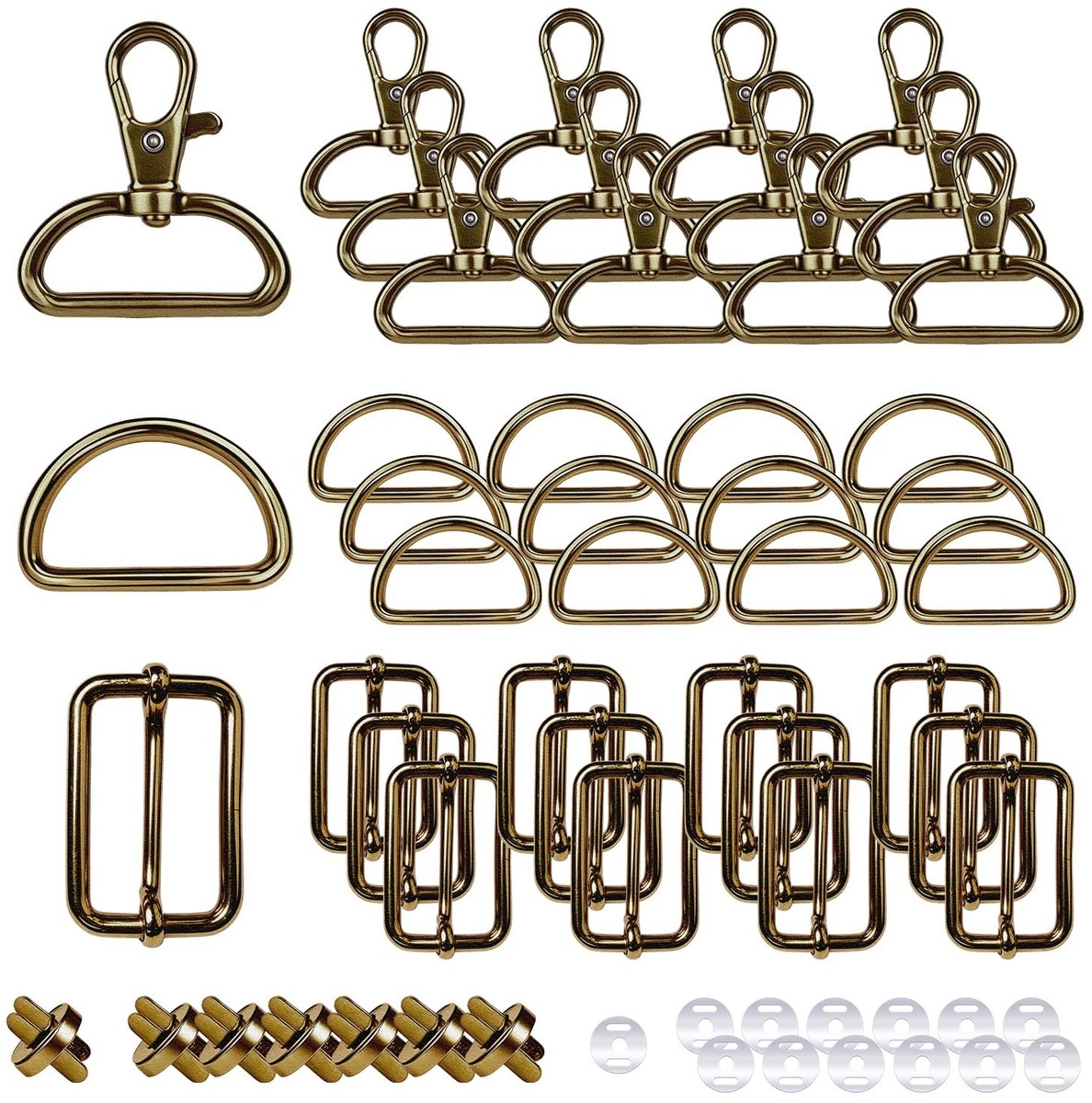 Solidchoice - Set van 54 D-Ringen en Karabijnhaken voor Handwerken
