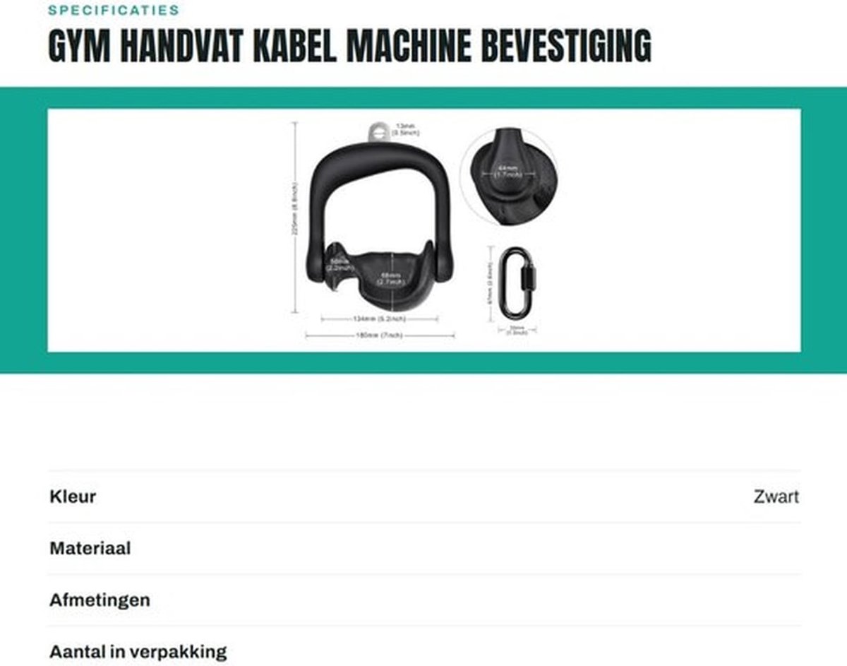 Handvat Ergonomisch - D-handgreep - Kabelmachine Bevestiging - 2 Stuks - Compatibel met Thuisgymnastiek - Comfortabel Gripontwerp - Fitnesshandvat