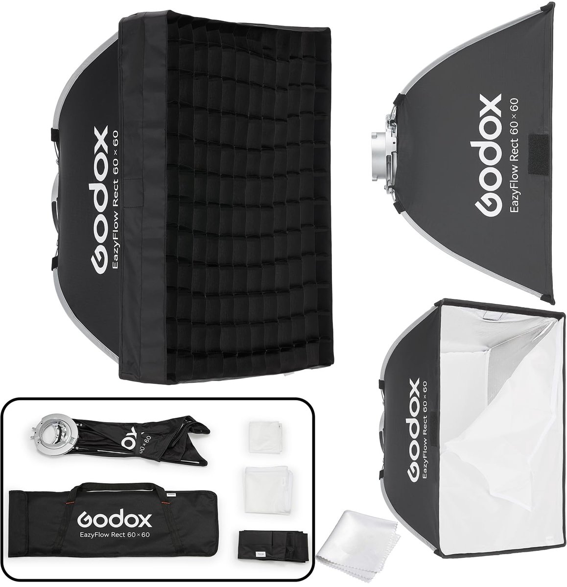 Solidchoice - Compacte Softbox 60x60cm met Grid voor Professionele Fotografie