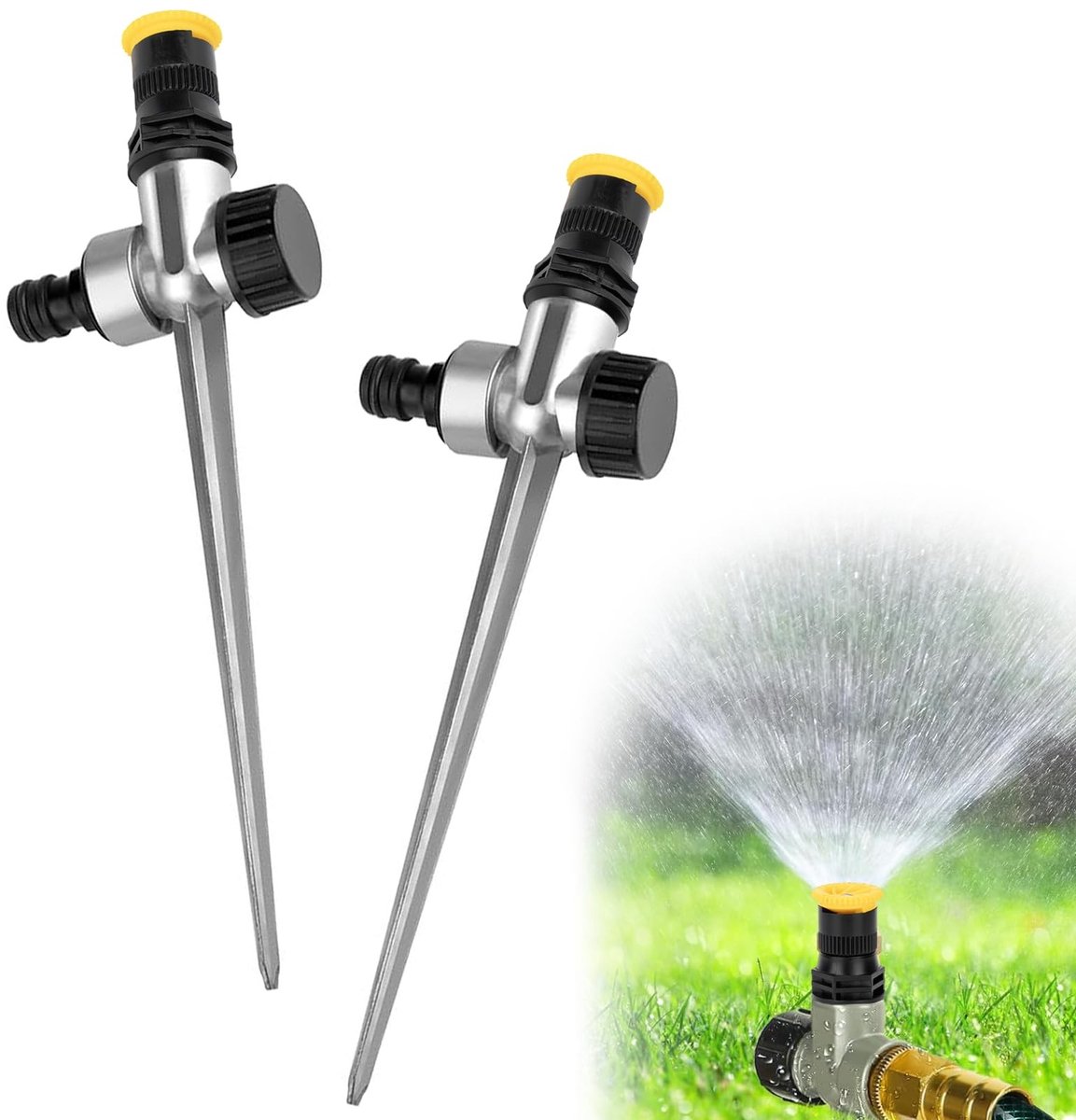 Solidchoice - Set van 2 Automatische Tuinsproeiers met 360° Rotatie