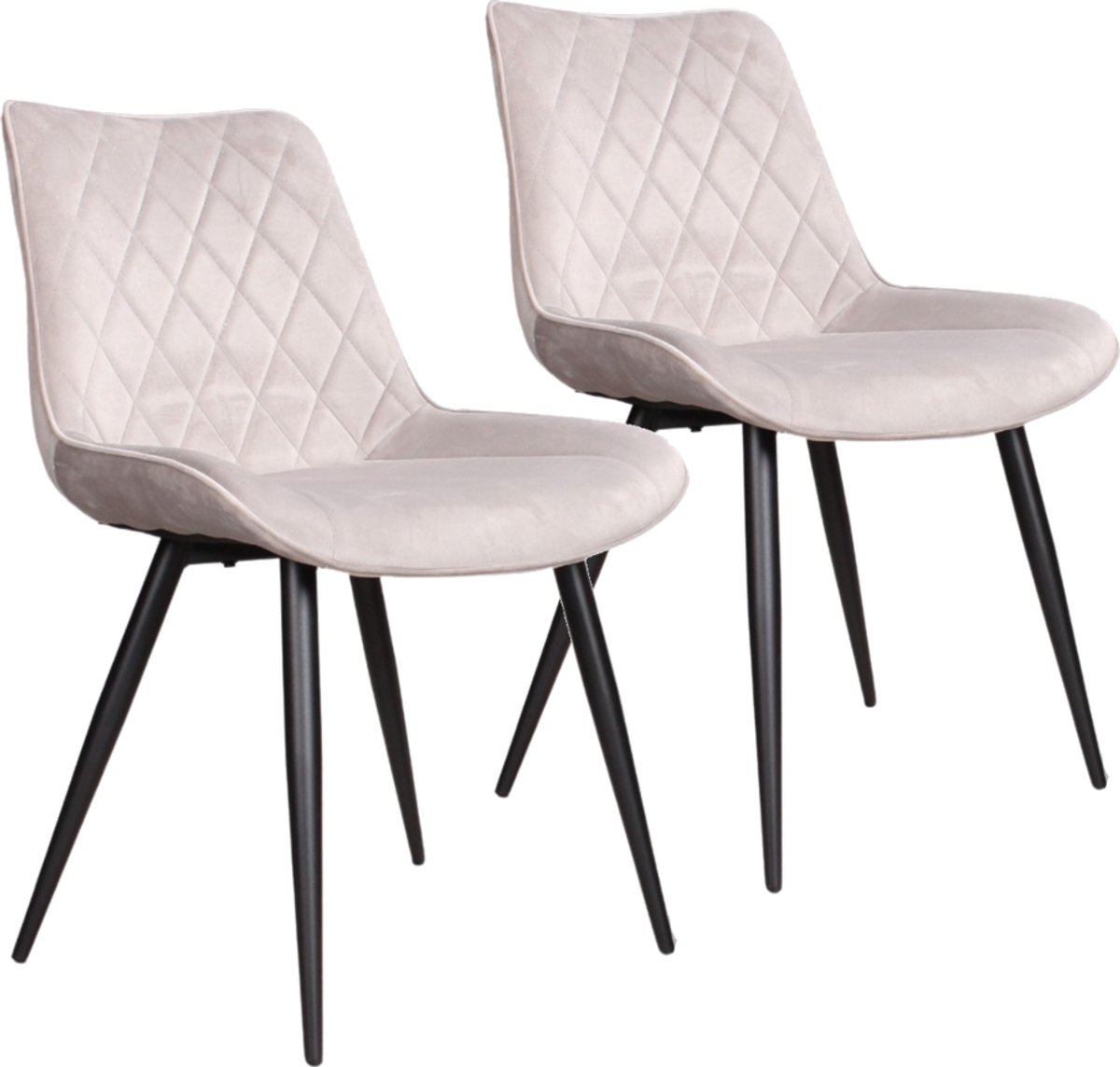 DS4U® - Benito 3.0 eetkamerstoel - Set van 2 - Grijs - Velvet