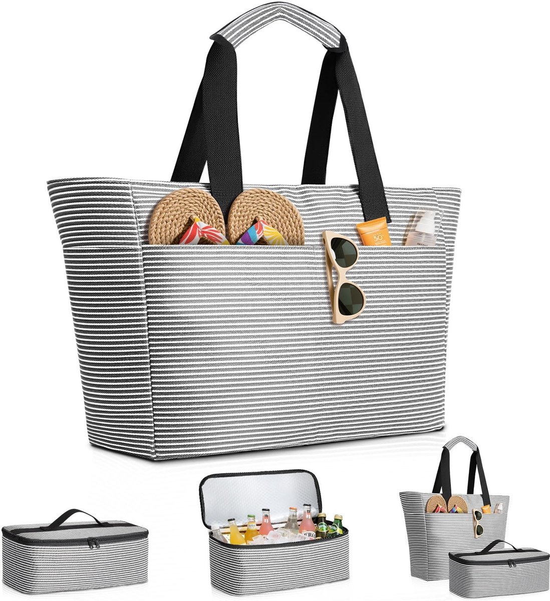 Solidchoice - Ruime Strandtas met Waterdichte Koeltas