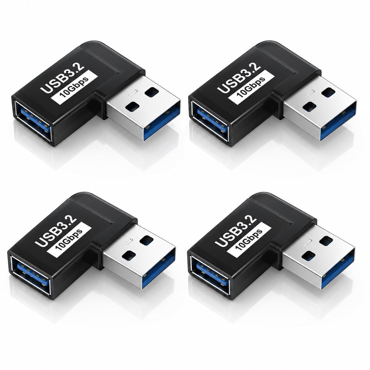 Solidchoice - Set van 4 USB Hoekpluggen 90 Graden