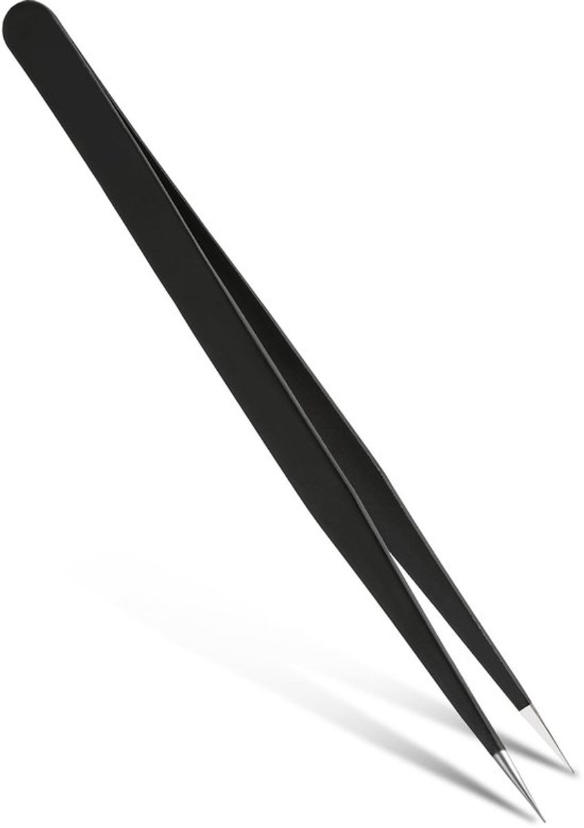 Pincet - Precisie Pincet - Fijn geslepen en nauwkeurig - Zwart - Geschikt voor modelbouw en elektronica - Ideaal voor sieraden en lab...