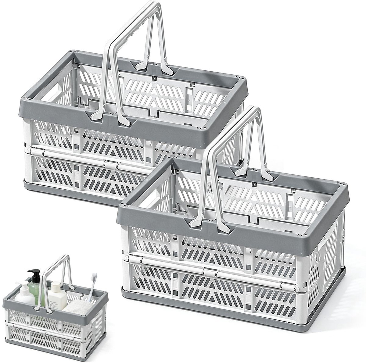 Solidchoice - Set van 2 Opvouwbare Klapboxen voor Opslag