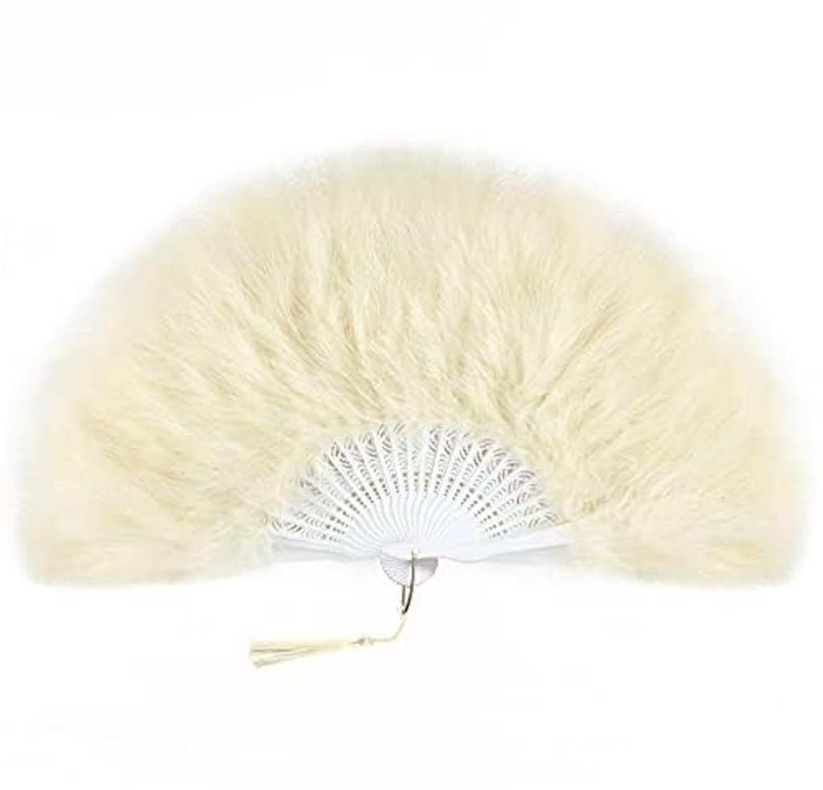 Solidchoice - Vouwbare Hand Fan in 1920s Stijl met Maraboeveren
