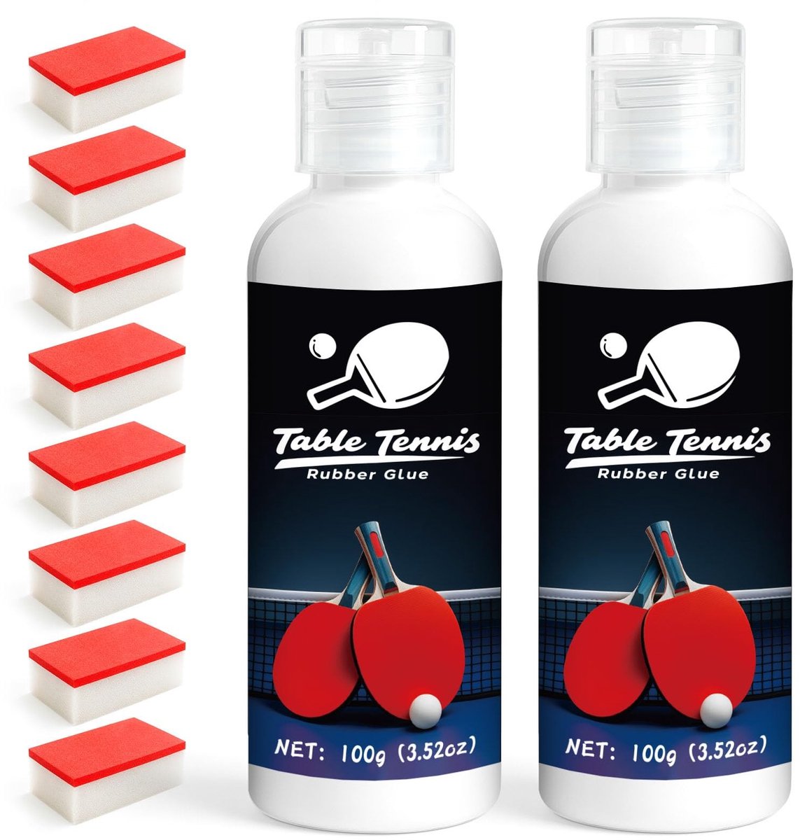 Solidchoice - 200 ml Tafeltennislijm met Sponsborstels