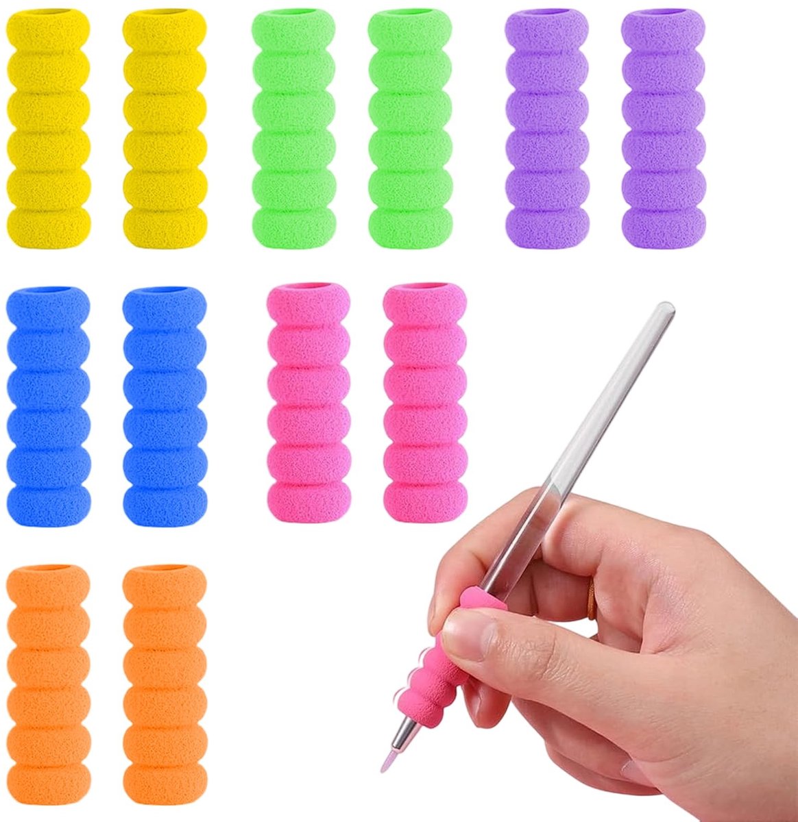 Solidchoice - 12 Stuks Foam Potloodgrepen voor Kinderen