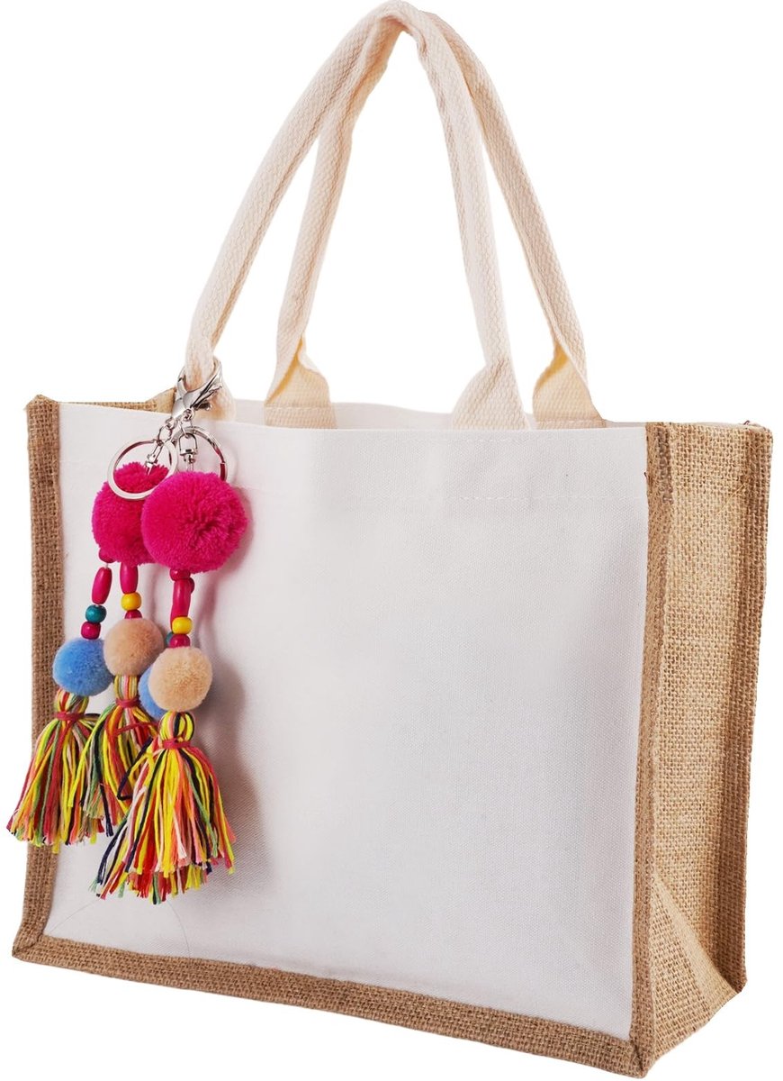 Solidchoice - Grote Onbeschilderde Jute Shopper voor Creatieve Projecten