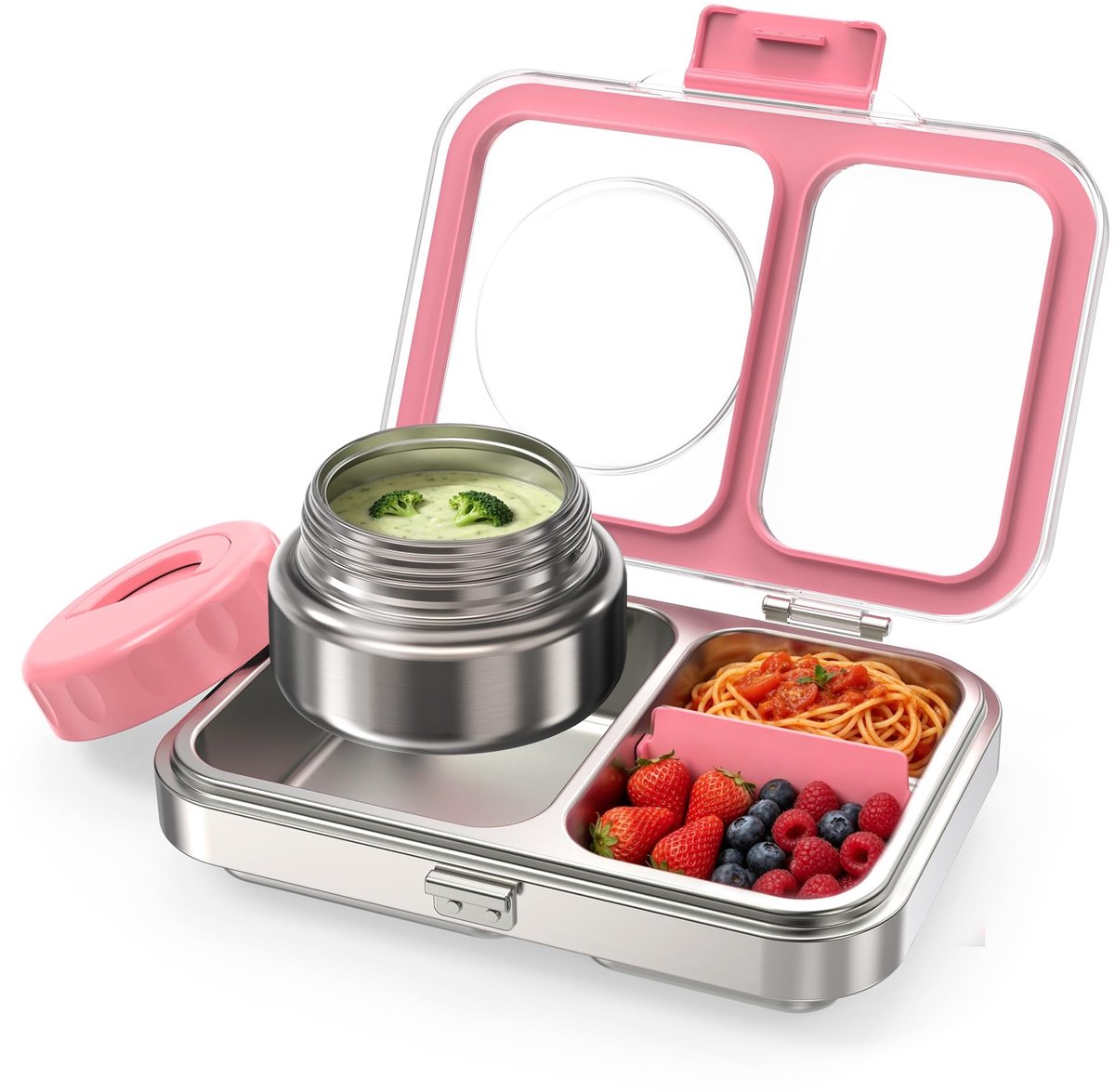 Solidchoice - RVS Lunchbox in Roze met Lekvrije Eigenschappen