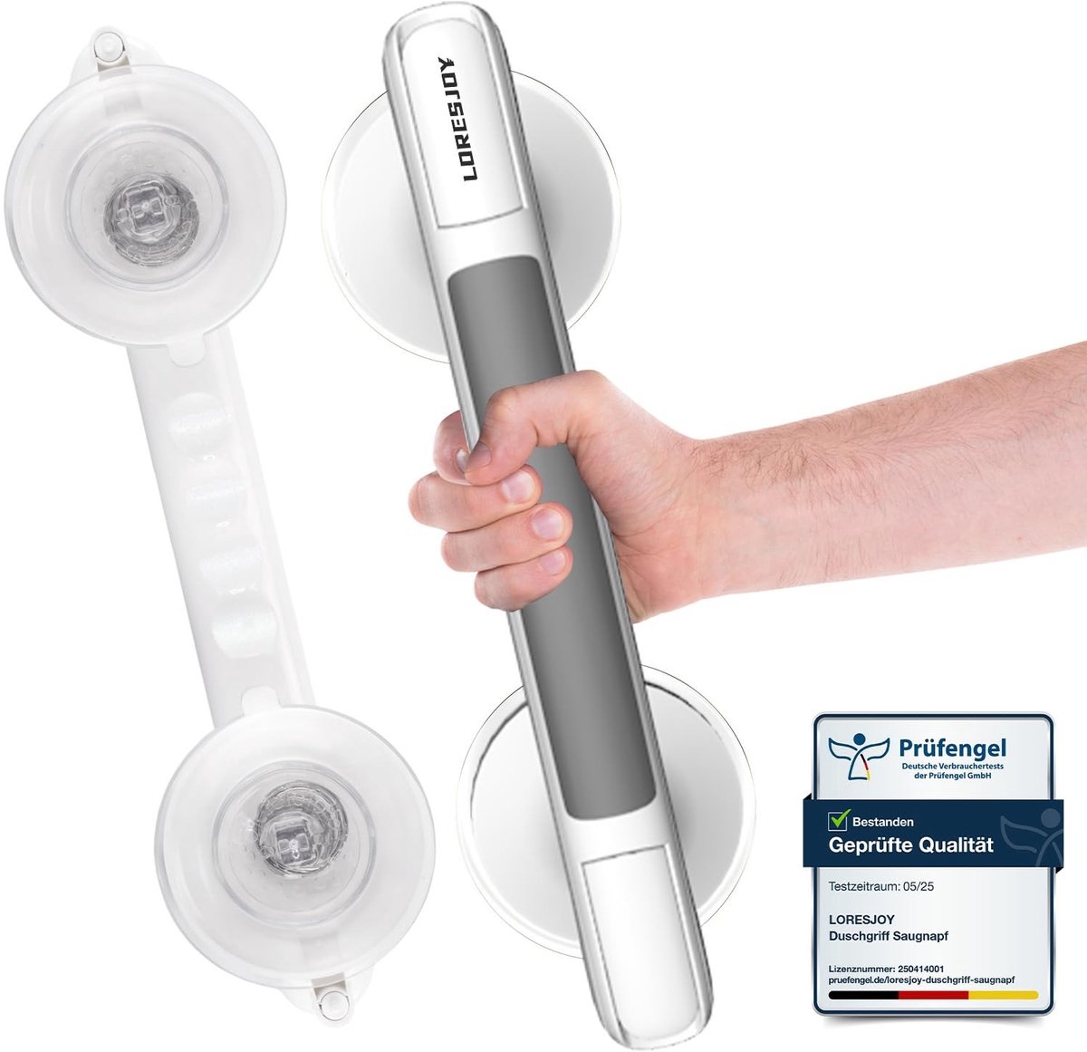 Solidchoice - 2 Stuks Zuignap Handgrepen voor Badkamer, 13 inch Veiligheidssteun