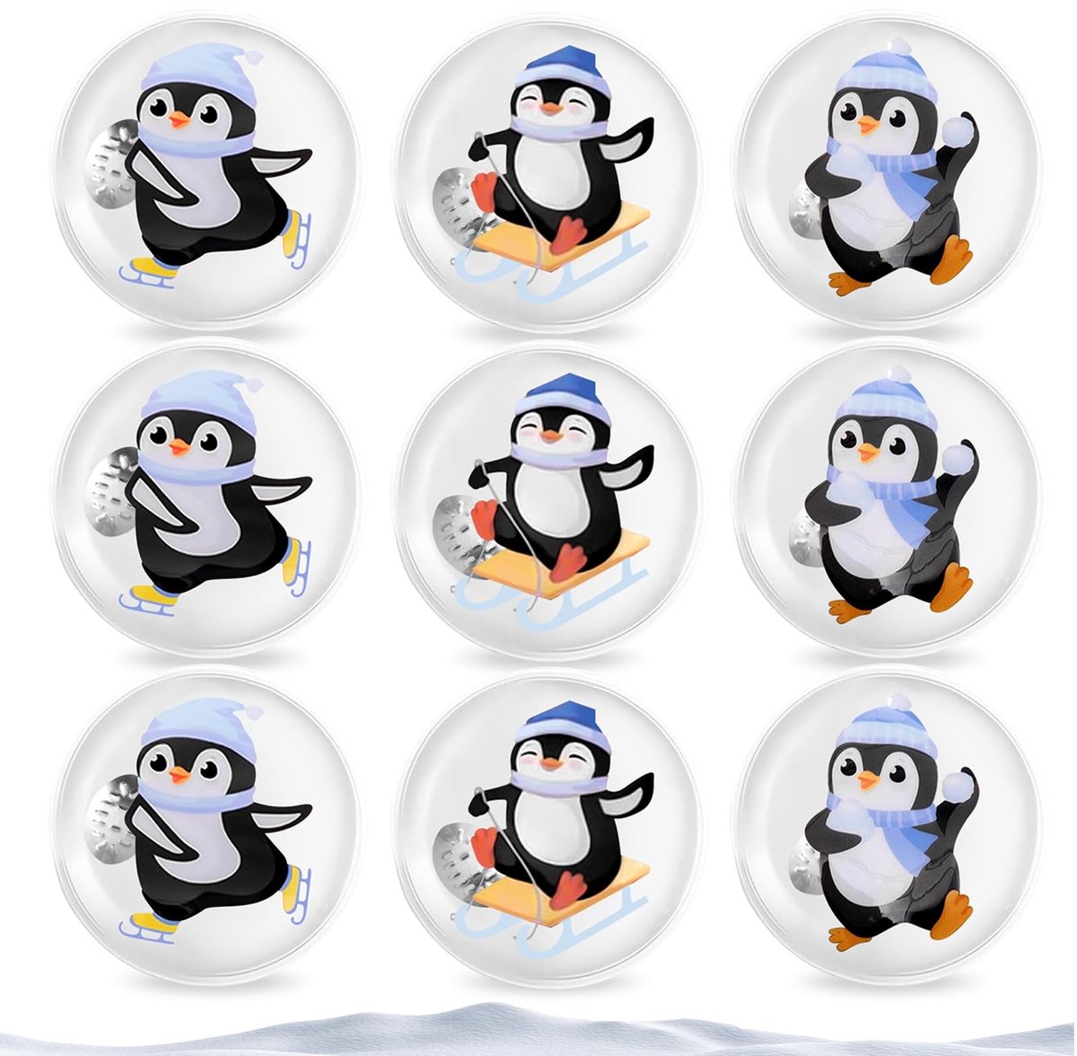 Solidchoice - Set van 9 Herbruikbare Handwarmers in Pinguïnvorm voor Koude Dagen