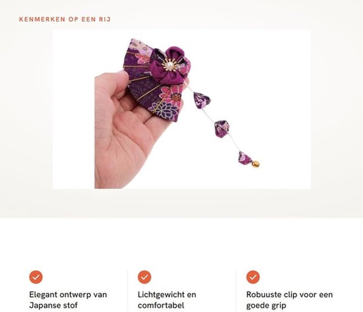 Haarspeld Japanse Bloem - Retro Hoofdtooi - Haarsieraad Dames - Lichtgewicht Haarclip - Duurzaam Ontwerp - Elegant en Comfortabel