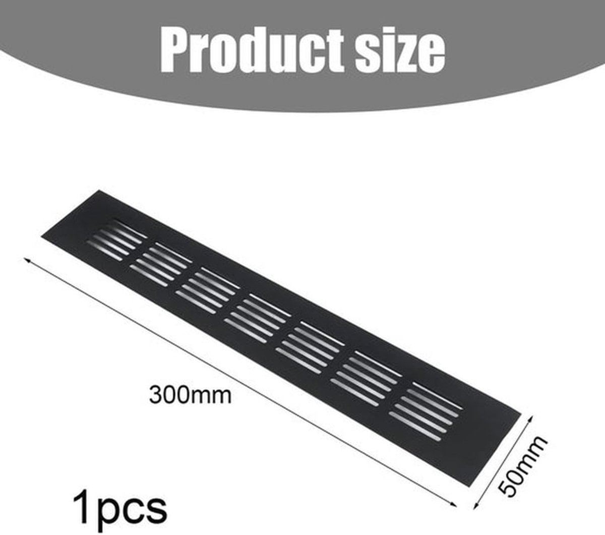 Ventilatierooster Aluminiumlegering - Rechthoekig 50 x 300 mm - Corrosiebestendig - Duurzaam - Glad en Glanzend - Effectieve Luchtcirculatie - Luchtrooster