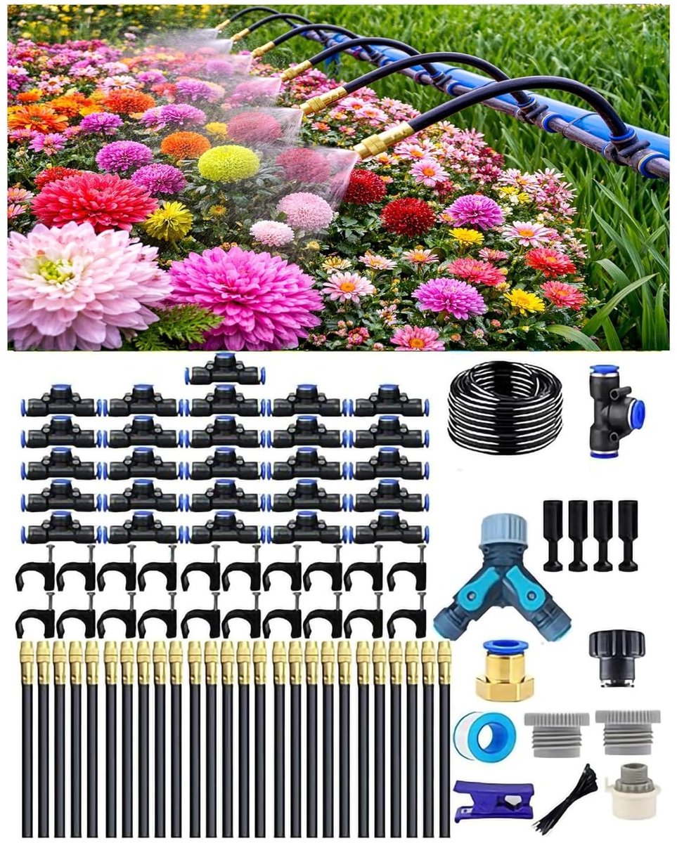 Druppelirrigatie Systeem - 30 M - Verstelbare Sproeikop - Automatisch Watergeefsysteem voor Tuin en Potplanten