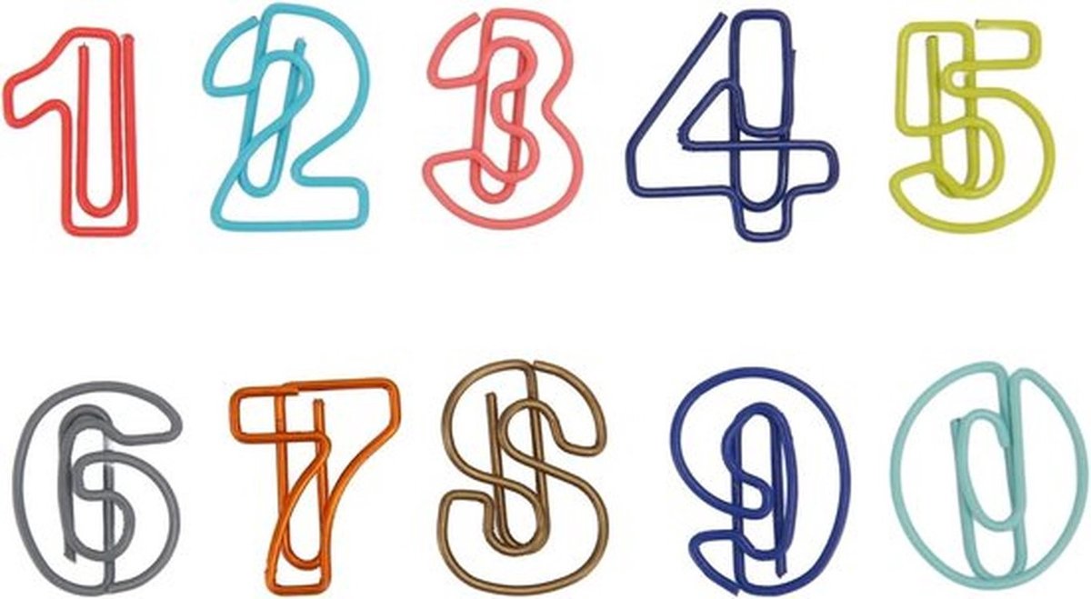 Leuke Cijfers Stijl Paperclips Metaal - Organiseren van Bestanden - Kantoor School 100 Stuks voor Werkstudie Thuis