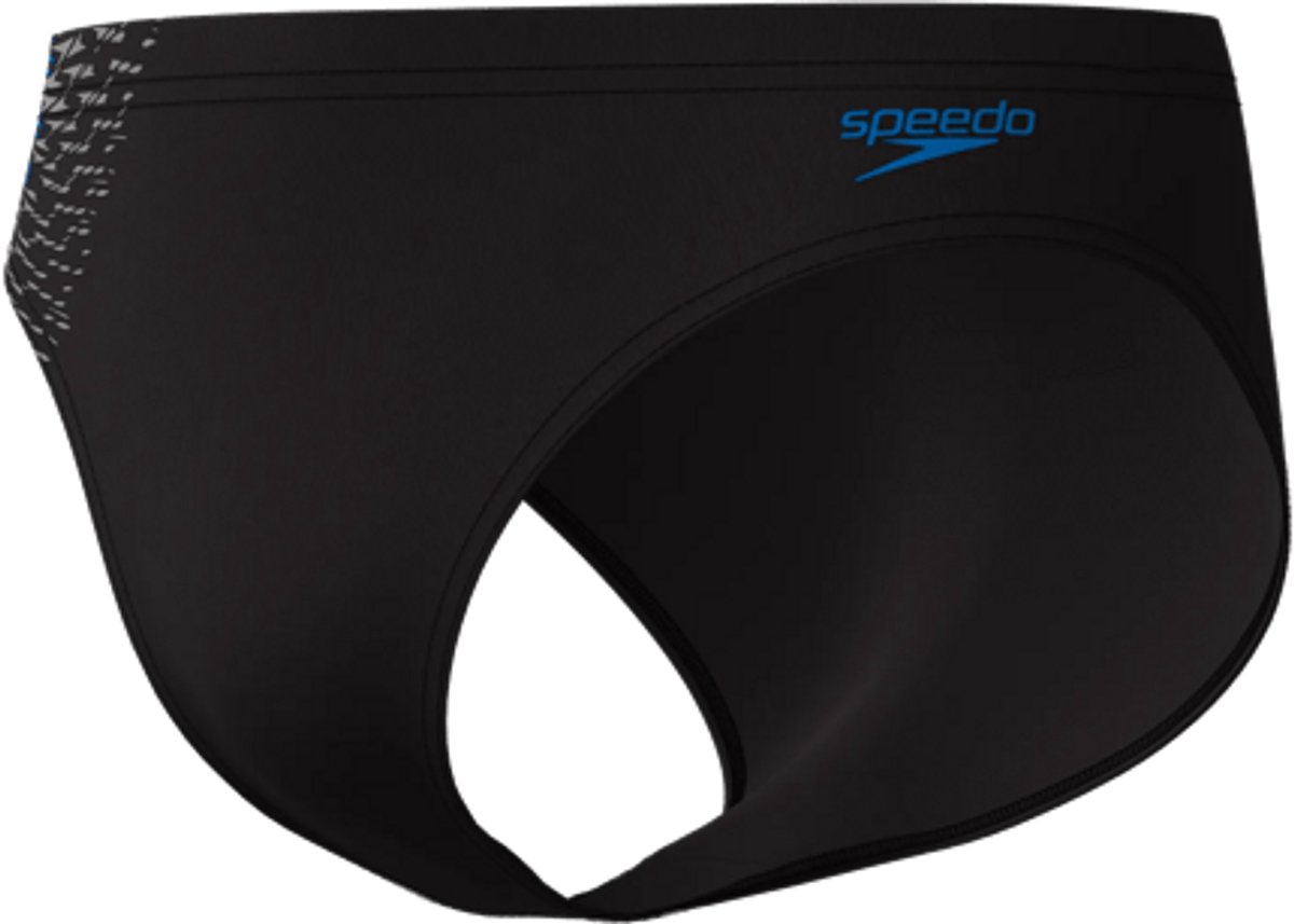 Speedo End+ Tech Panel 7Cm Brief Heren - Chloorbestendige Zwemslip Heren - Kleurvaste Strakke Zwembroek Heren - Sportzwembroek Heren met 7 Cm Pijp - Zwart/Blauw - XL