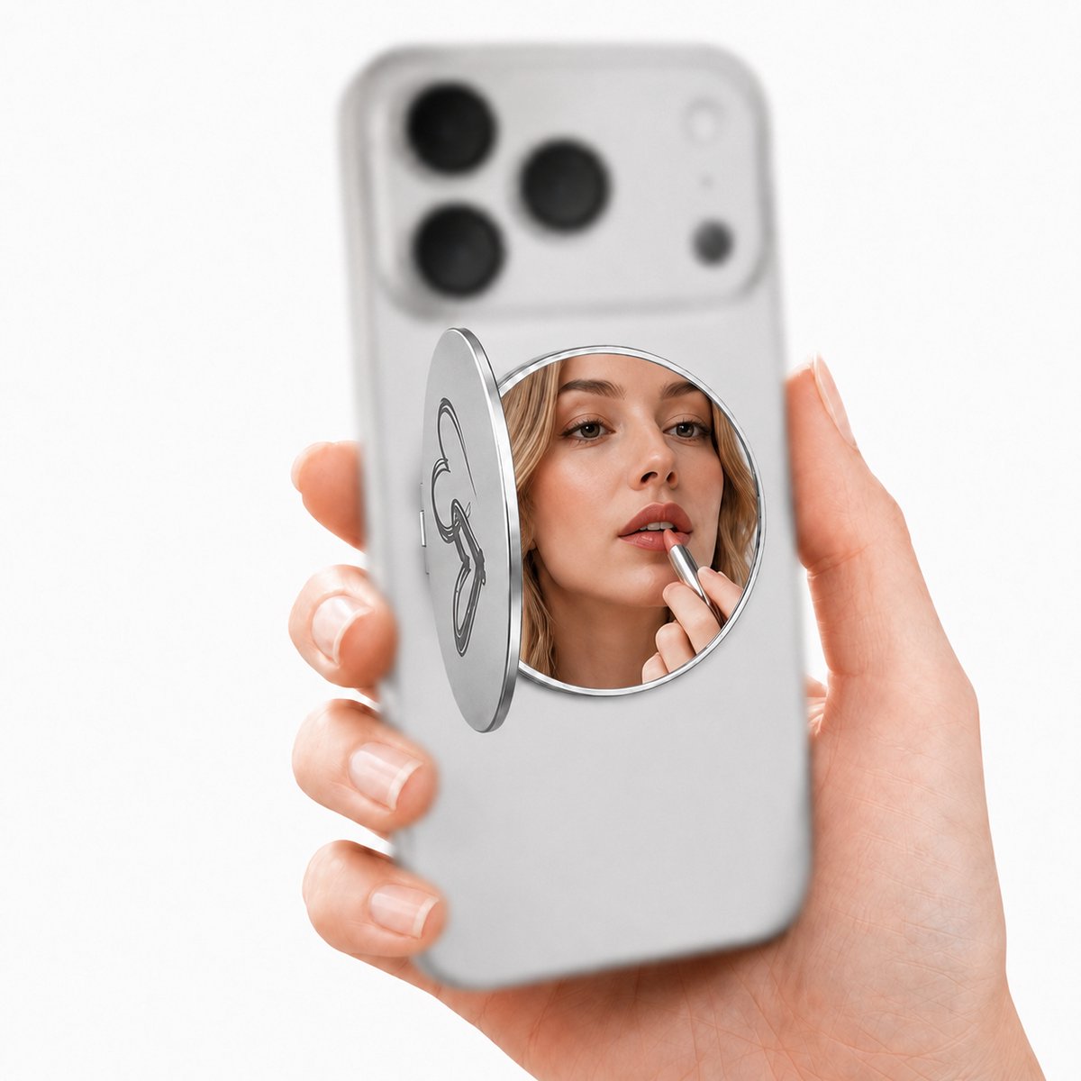 Musthavz MagMirror - Magnetische MagSafe Telefoonstandaard en Spiegel - Hearts