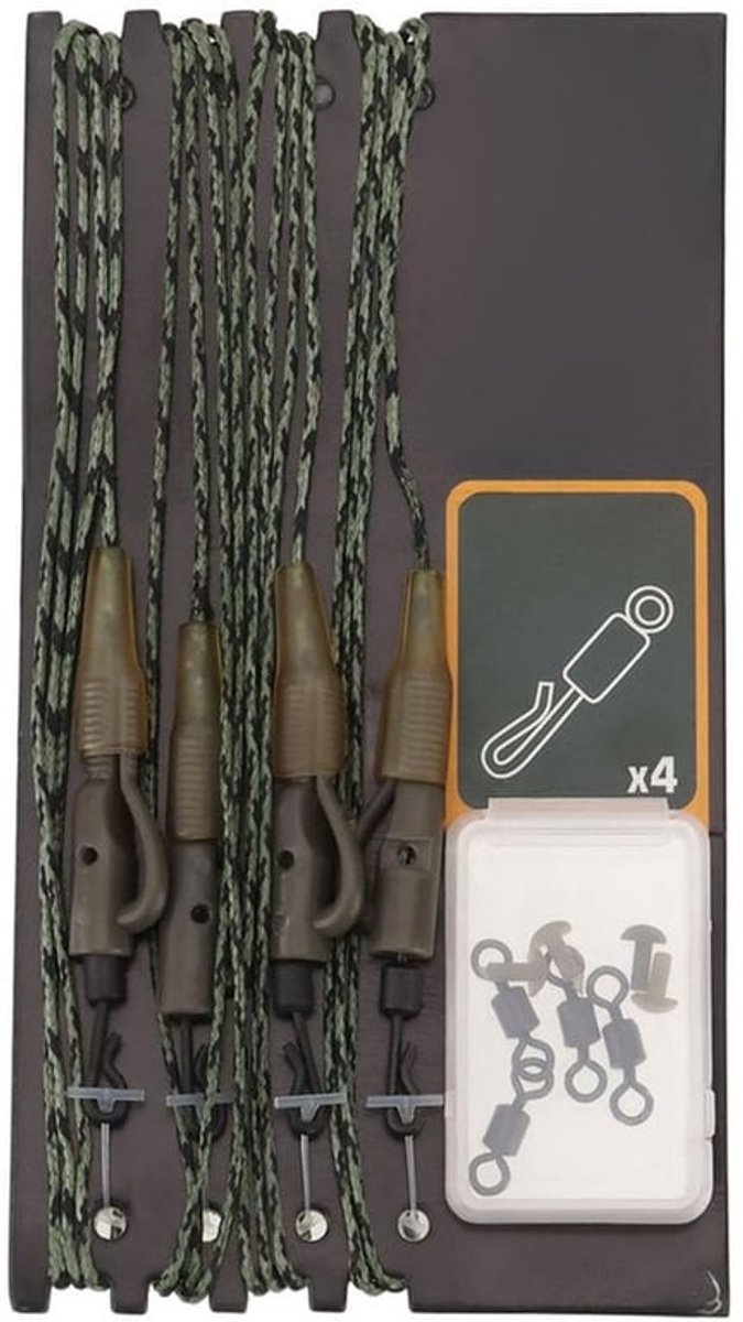 Lead Clip 100 cm - Anti-Bodem Verbinding - Karperverbinding - Grof Vissen - Set van 4 - Verhoogt Slagingspercentage - Visverbinding